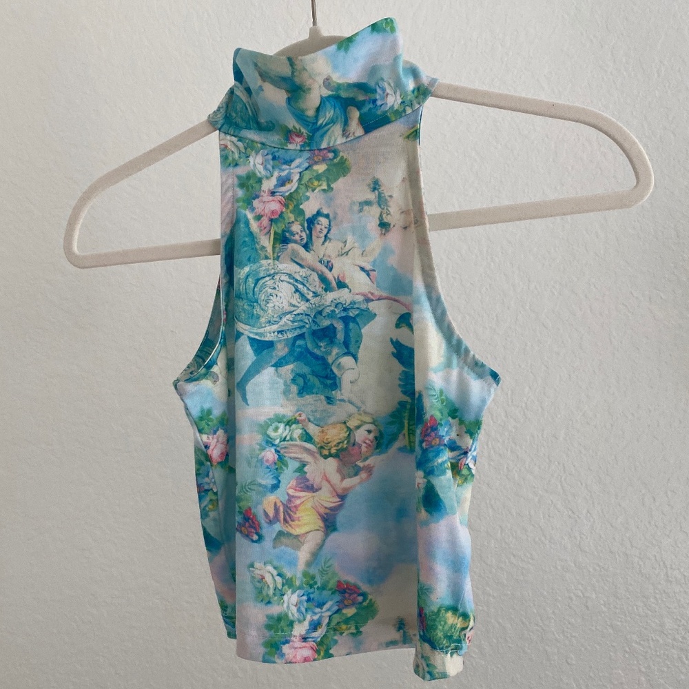 Cherub renaissance mock neck crop top